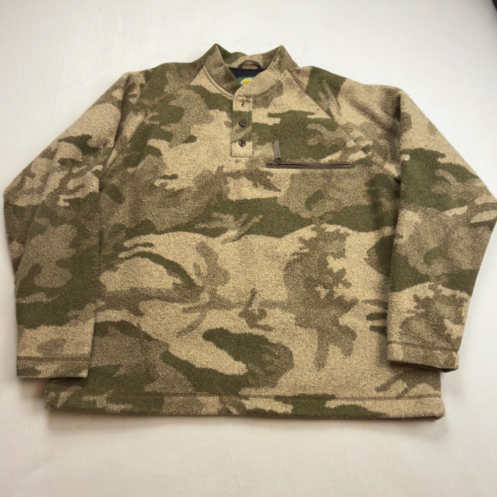 Cabelas Men's XL Berber Fleece Henley Pullover Long Sleeve‎ Shirt